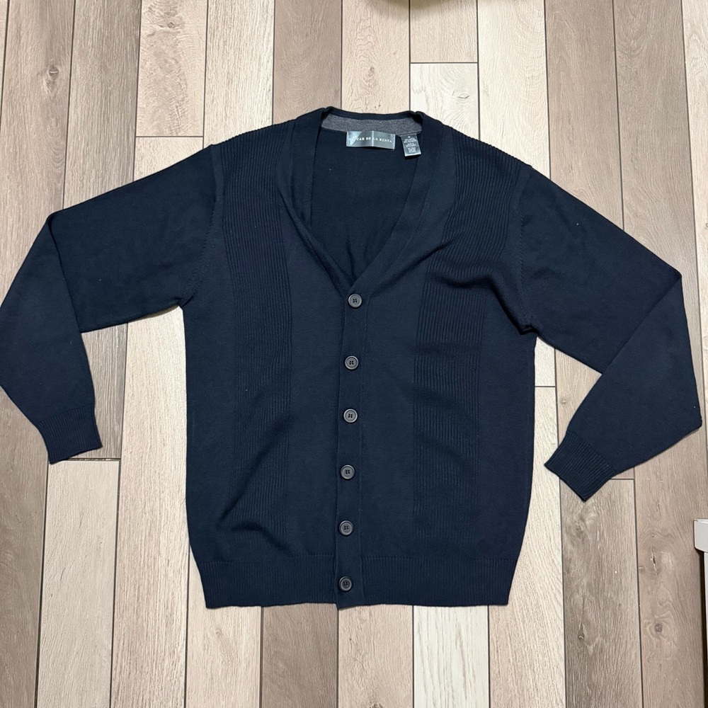 Oscar de la Renta Navy Cardigan Sweater - Picture 2 of 5